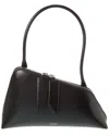 Attico Sunrise Leather Shoulder Bag In Black