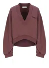 Attico Sweatshirt Mit Logo-stickerei In Pink