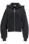 Attico Grey Sweatshirt With Hood And Logo Lettering On The Front In Cotton Woman In Gray