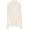 Attico Rhinestone-embellished Polo Shirt In Beige