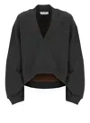 Attico The  Black Cotton Sweatshirt In Black