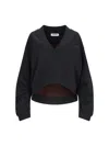 Attico The  Black Cotton Sweatshirt In Black