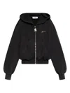 Attico Front-zip Cotton Hoodie In Black