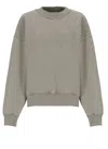 Attico Crewneck Knitwear Ribbed Trims In Gray
