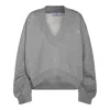 Attico Faded Grey Sweatshirt In Melange Grey
