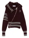 Attico Cardigan Burgundy In Burgundy