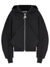 Attico Grey Sweatshirt With Hood And Logo Lettering On The Front In Cotton Woman