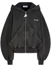 Attico Hooded Double-knit Fleece Sweatshirt In Black