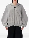 Attico Hooded Sweatshirt With Cuffs And Hem In Gray