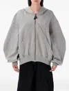 Attico Heathered Grey Oversized Hoodie In Gray