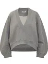 Attico Fleece Sweatshirt Sweatshirts Grey In Gray