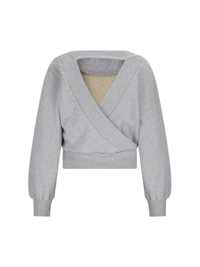 Attico The  Sweatshirts In Light Gray