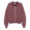Attico Pink Sweatshirt With Hood And Logo Lettering On The Front In Cotton Woman In Multicolor