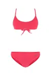 Attico Nylon Bikini With Scoop Neckline And Ribbed Texture In 008