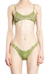Attico Bandana Print Lycra Bikini In Green