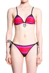 Attico Beachwear In Black Polyester In Red
