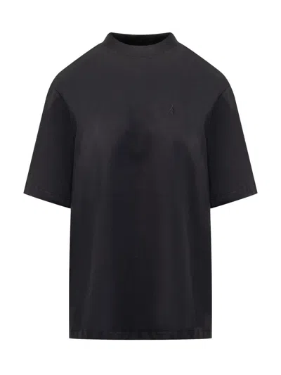 Attico Mock-neck T-shirt In Black