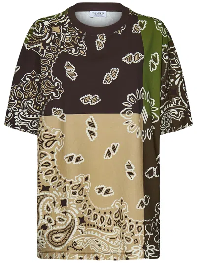 Attico Paisley-print Cotton T-shirt In Multi