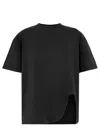 Attico Asymmetric Oversized Round Neck Short Sleeve Top In Black