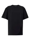 Attico Asymmetric Oversized Round Neck Short Sleeve Top