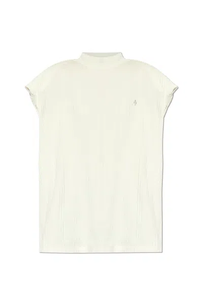 Attico The  T-shirt With Logo In Bianco