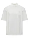 Attico White Oversized T-shirt With Moulded Split