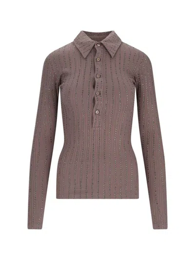 Attico The  T-shirts And Polos In Brown