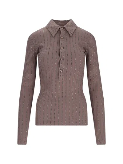 Attico The  T-shirts And Polos In Brown