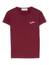 Attico Bordeauc Cotton T-shirt With Embroidered Logo In Burgundy
