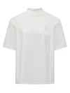 Attico White Oversized T-shirt With Moulded Split In White