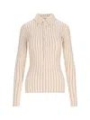 Attico Long-sleeved Polo Shirt In White