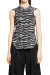 Attico Zebra Print Form-fitting Sleeveless Tank Top In Multicolor