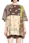 Attico Paisley-print Cotton T-shirt In Multicolor