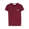 Attico Bordeauc Cotton T-shirt With Embroidered Logo In Red