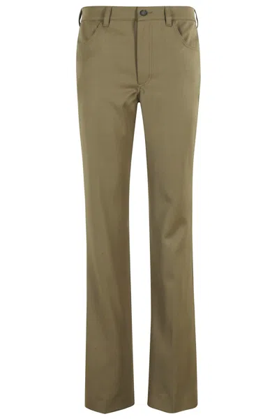 ATTICO THE ATTICO TAILORED ARMY GREEN PANTS WITH CENTER ZIPPER