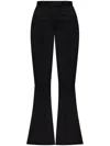 Attico Black Wool Flare Pants In Black