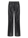 Attico Tailored Wide-leg Black Pants In Lamb Skin In Black