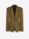 Attico Tailored Gabardine Jacket With Unique Tie Detail In Green
