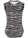Attico Zebra Print Form-fitting Sleeveless Tank Top In Multicolour