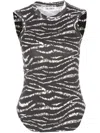Attico Zebra Print Form-fitting Sleeveless Tank Top In Multicolour