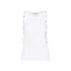 Attico Strap Detail Ribbed Tank Top In White