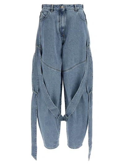 Attico The  Tape Jeans In Blue