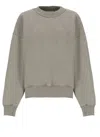 Attico Crewneck Knitwear Ribbed Trims In Gray