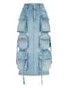 Attico Cargo Denim Skirt In Blue