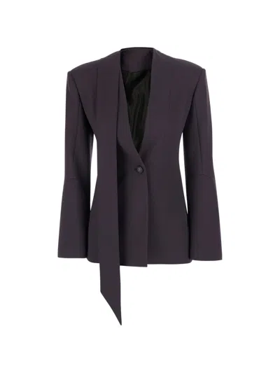 Attico The  The  Plum Virgin Wool Jacket In Purple