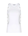 Attico Strap Detail Ribbed Tank Top In White