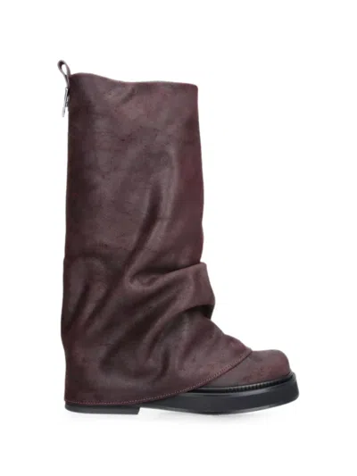 Attico The  The  Violet Calf Sweater In Burgundy