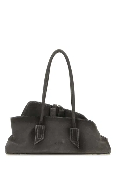 Attico The  The Passeggiata Mini Grey Suede Small Handbag
