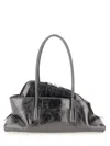Attico Small La Passeggiata Shoulder Bag In Gray