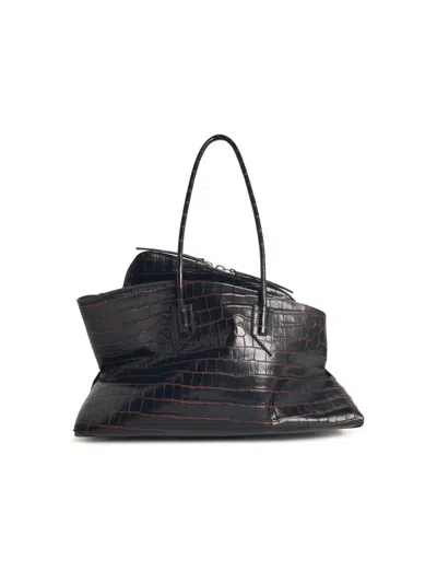 Attico The  'the Walk' 'coffee' Medium Leather Bag